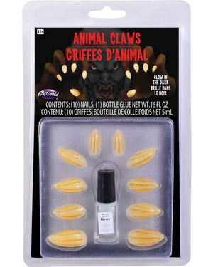 Glow in the Dark Animal Claws Stick on Nails