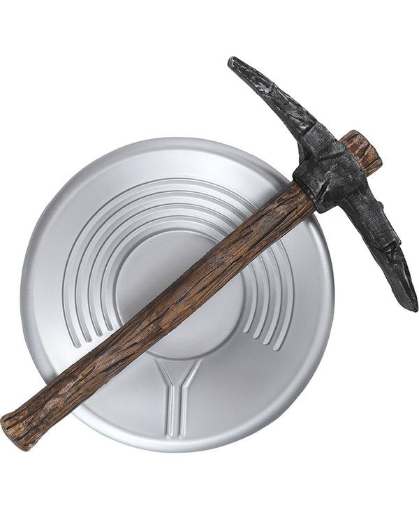 Gold Mining Prospector Pick Axe and Pan