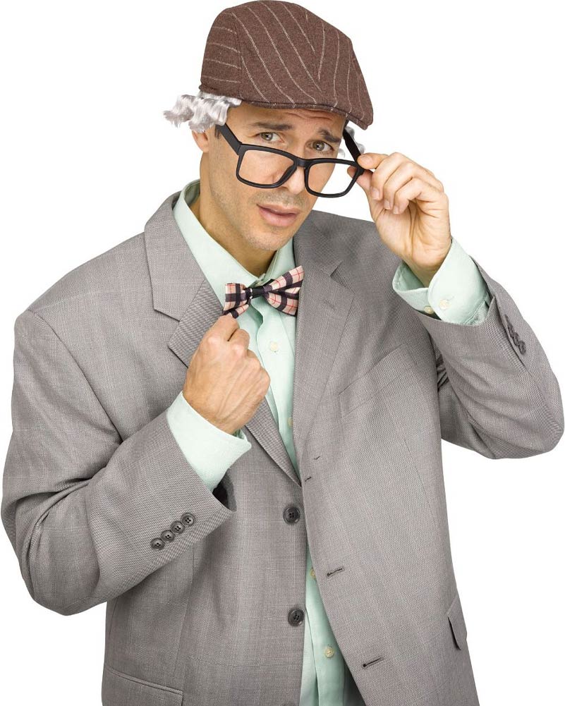Grampy Hat Glasses and Bow Tie Instant Kit