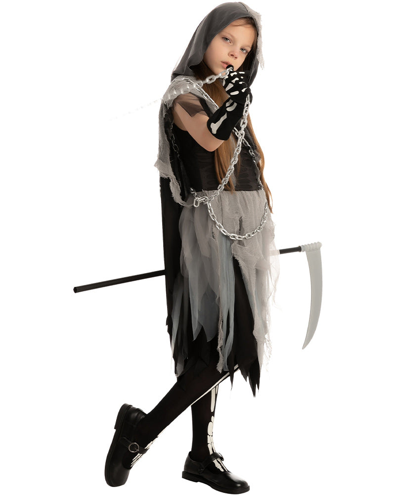 Grey Grim Reaper Girls Costume