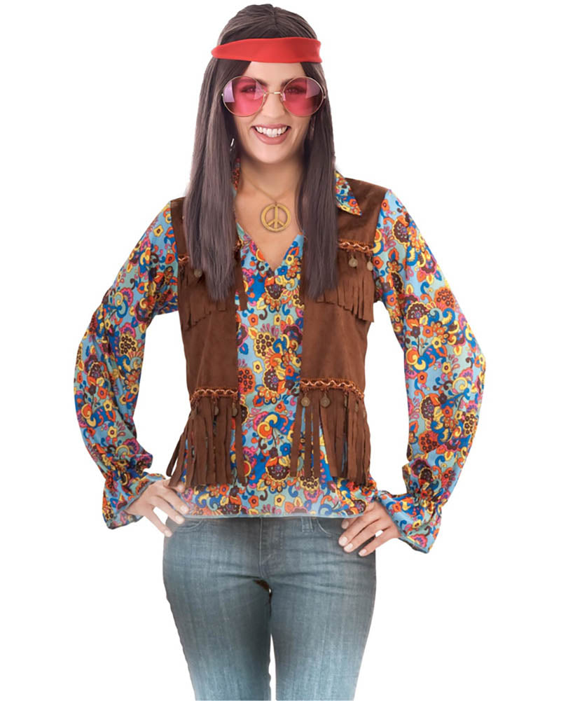 Groovy Headband Shirt and Vest Womens Costume Set