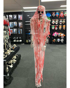 Hanging Skeleton In Bloody Cloth 2.2m