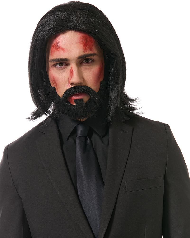 Hitman Long Black Wig and Beard