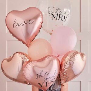 Blush Hen Balloon Cluster Rose Gold & Pink Pack of 10