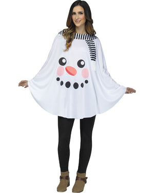 Hollyday Snowman Poncho Womens Christmas Costume