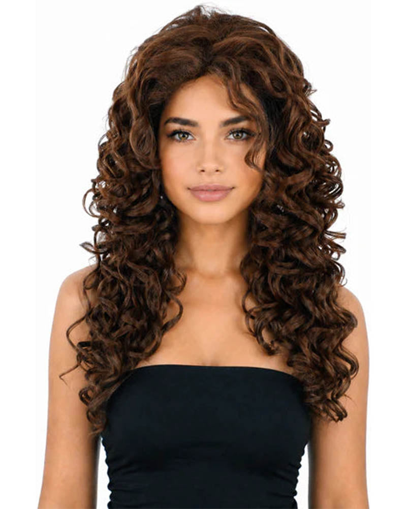 Iris Long Brown Curly Wig