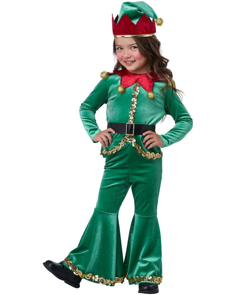 Jolly Christmas Elf Girls Costume