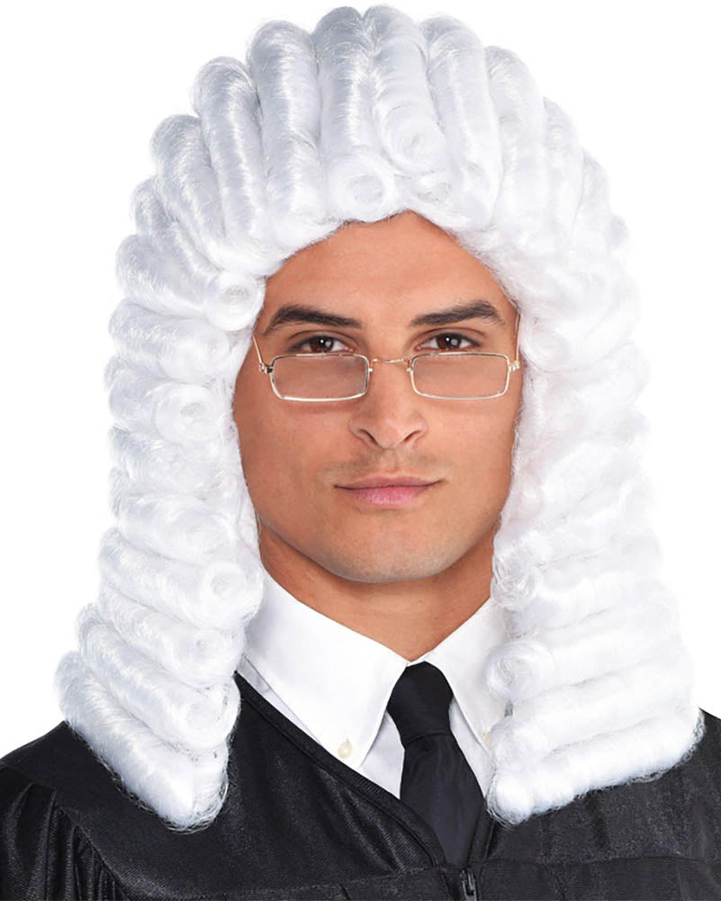 Judge White Curly Wig