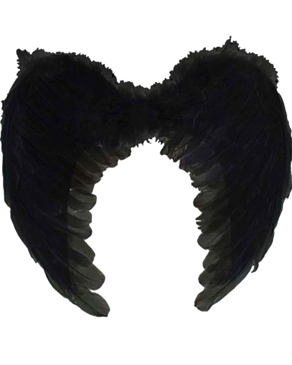 Large Black Down Feather Wings 80cm