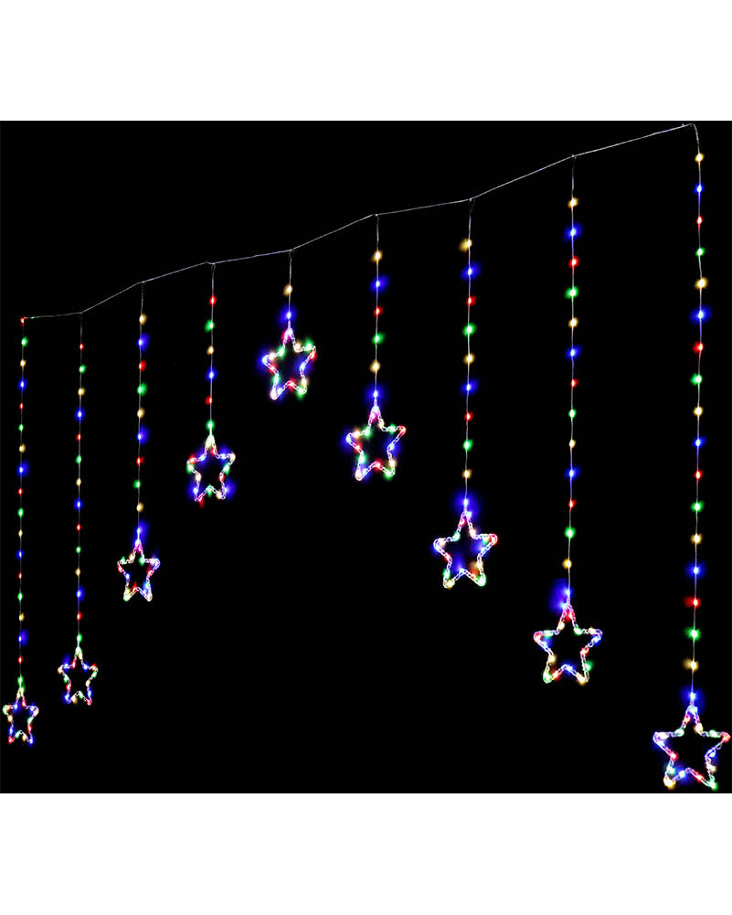 Multicolour Dew Drop Star Curtain LED Christmas Lights