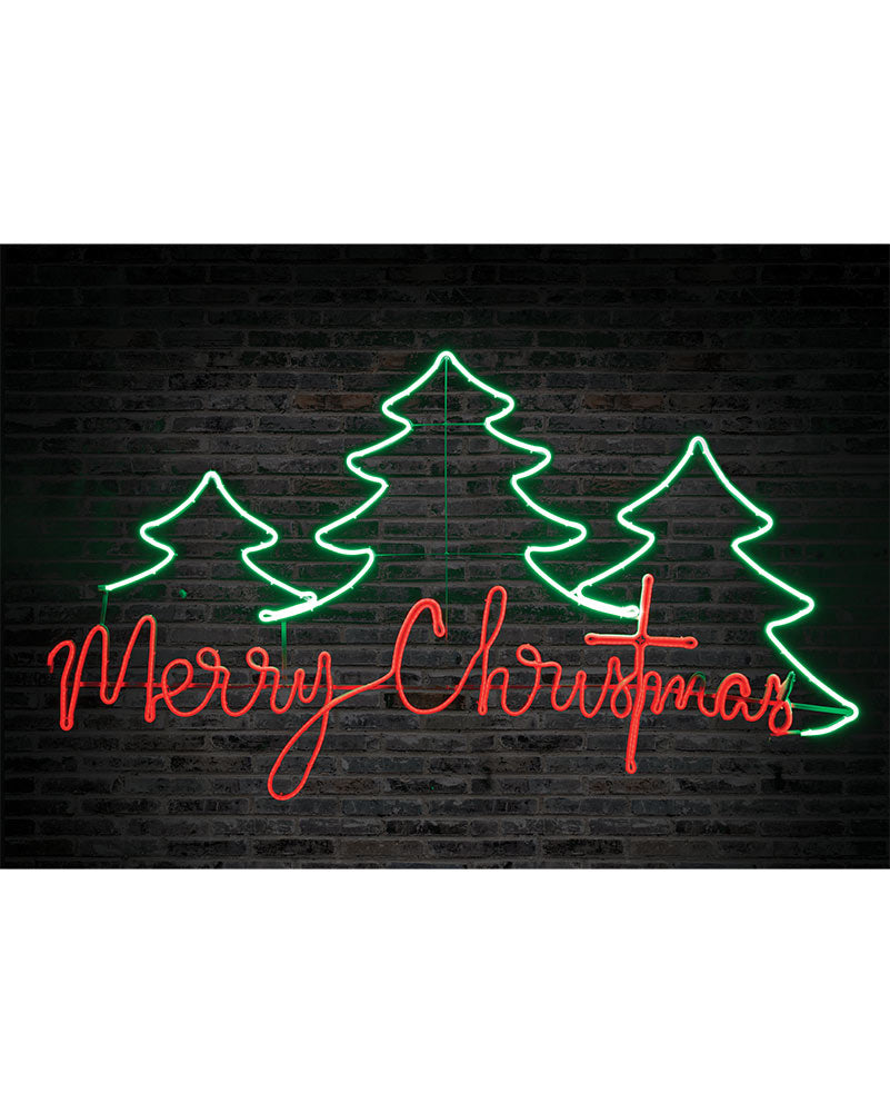 Merry Christmas Trees Flexi Flashing Neon LED Christmas Ropelight 1.6m