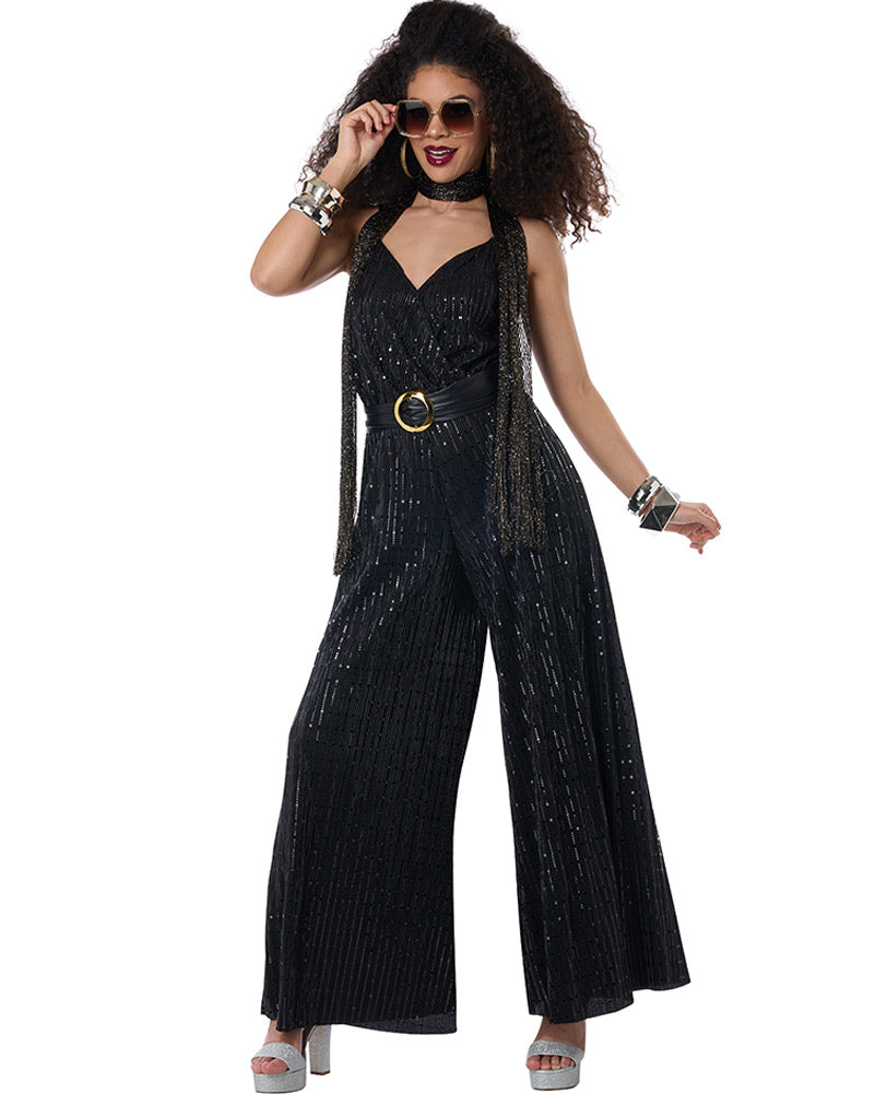 70s Lets Dance Disco Jumpsuit Womens Costume