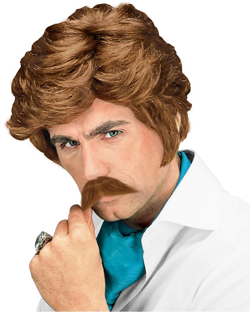 Light Brown Playboy Wig and Moustache