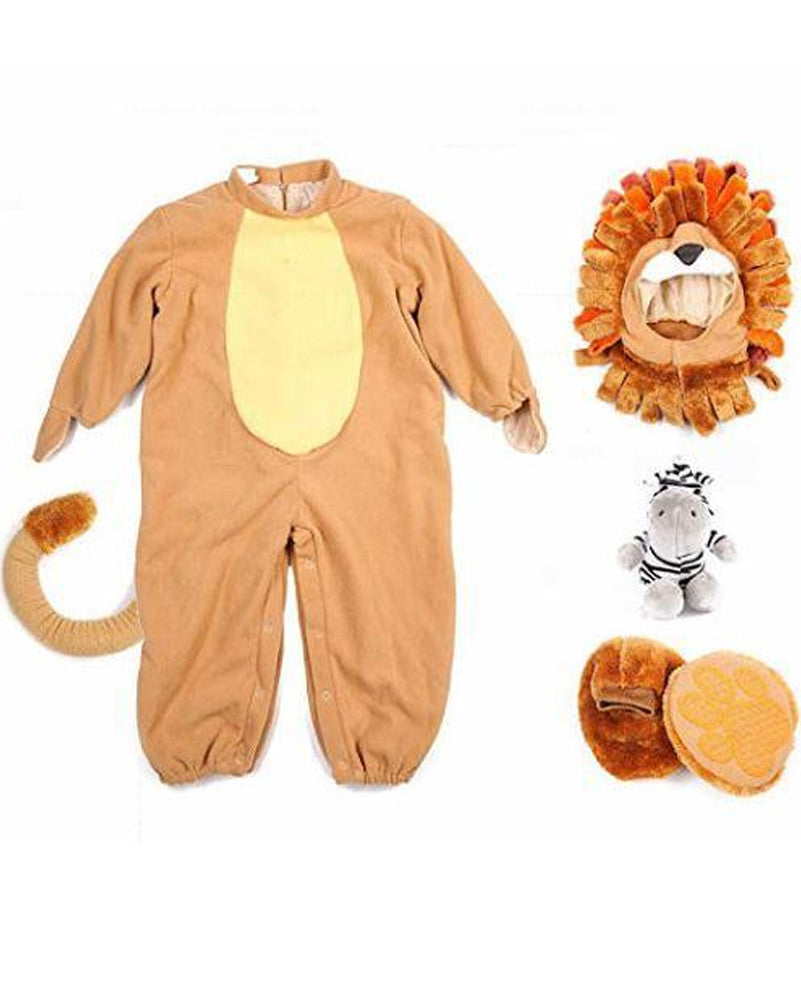 Lion Baby Toddler and Kids Book Week Costume with Plush Zebra