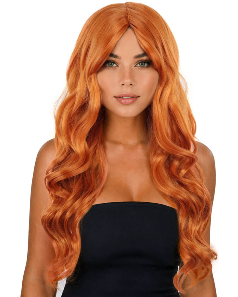 Maddie Long Orange Wavy Wig