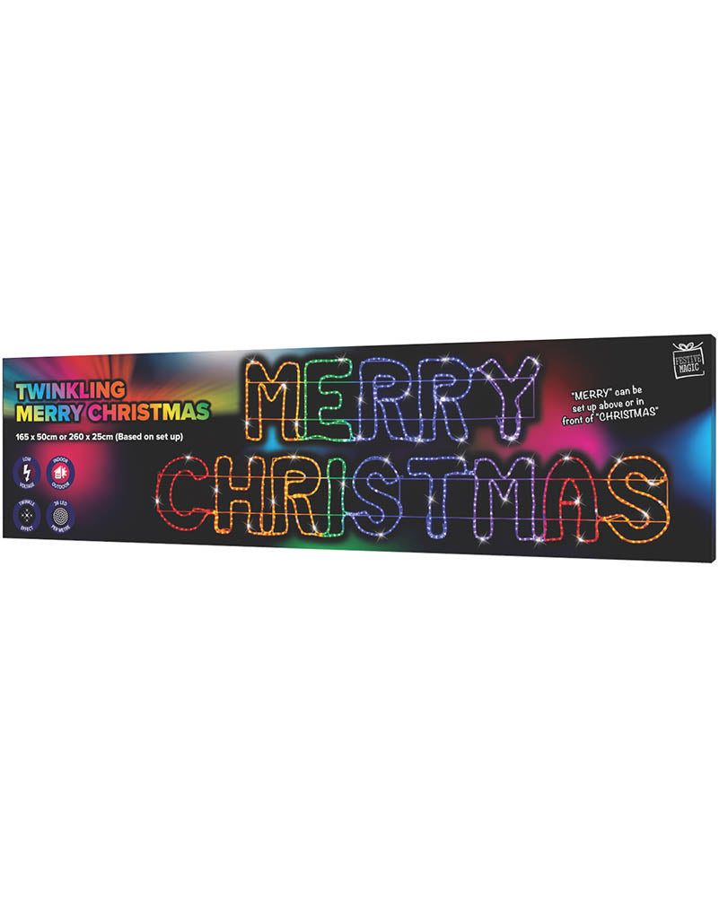 Merry Christmas Rainbow 2in1 Ropelight 2.6m