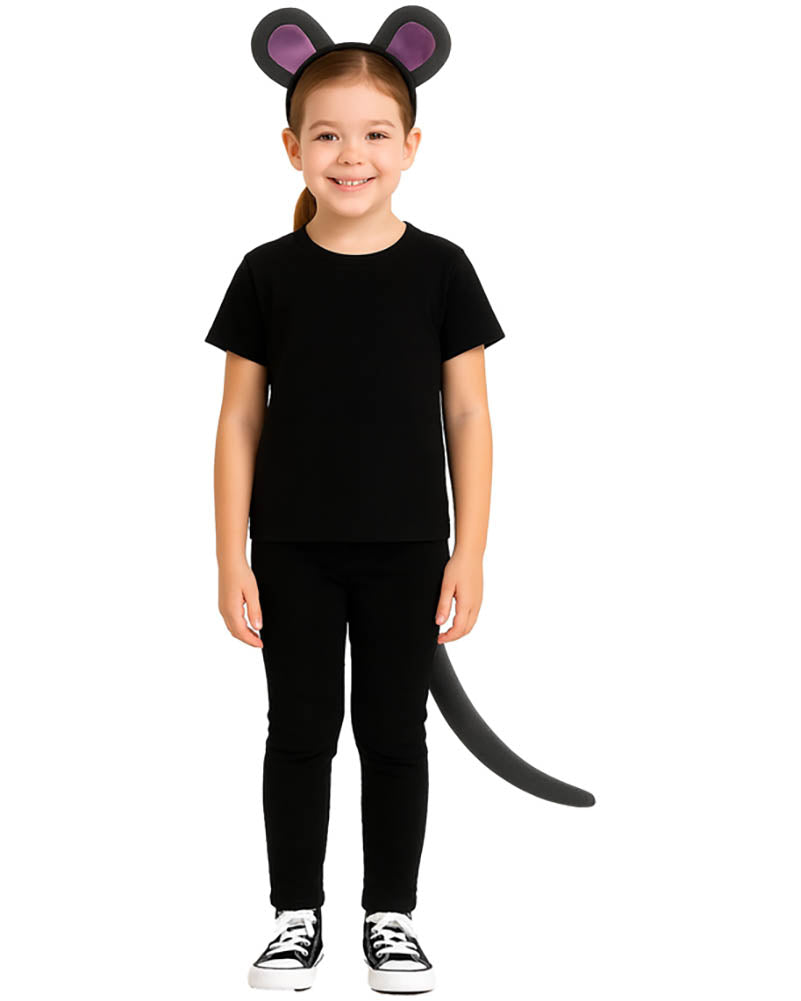 Mouse Grey Headband and Tail Set