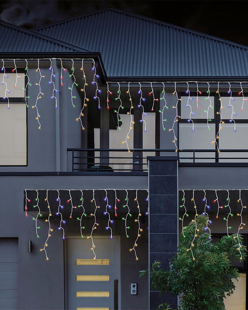 Multicolour 480 Piece Christmas LED Snowing Icicle Lights 11.9m