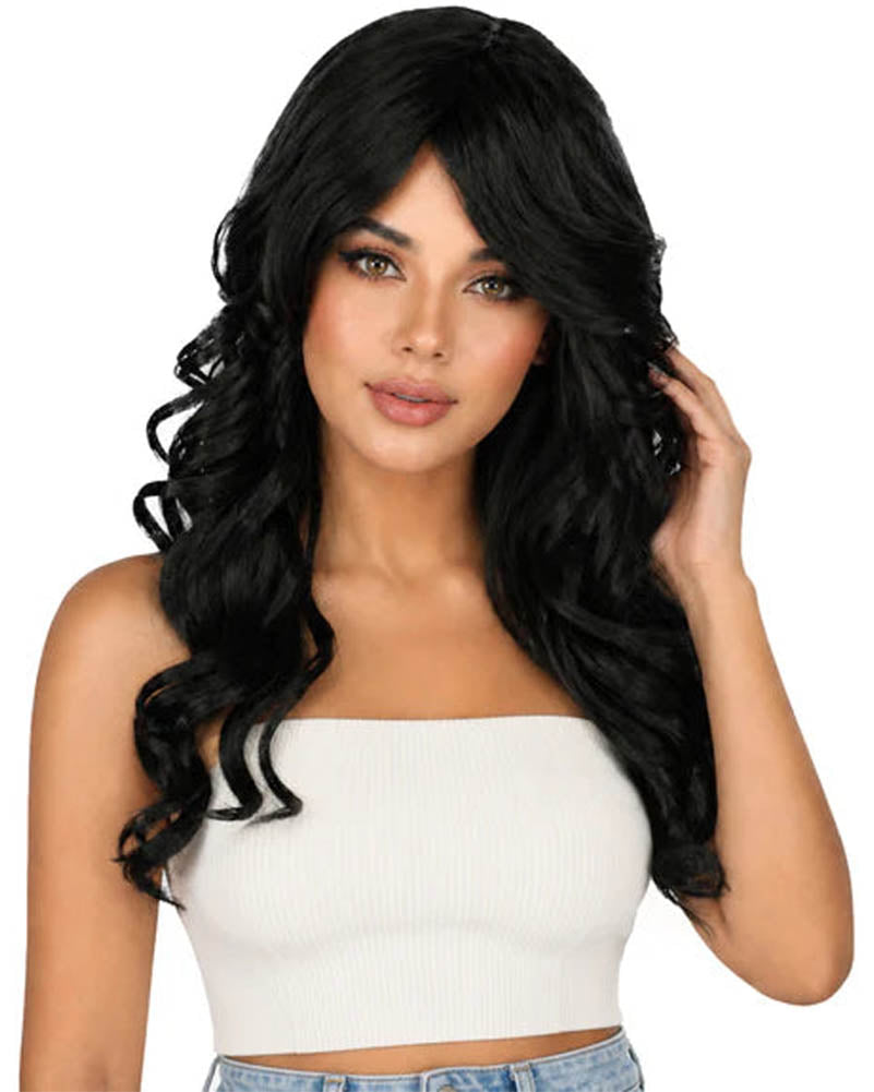 Nancy Long Black Wavy Wig