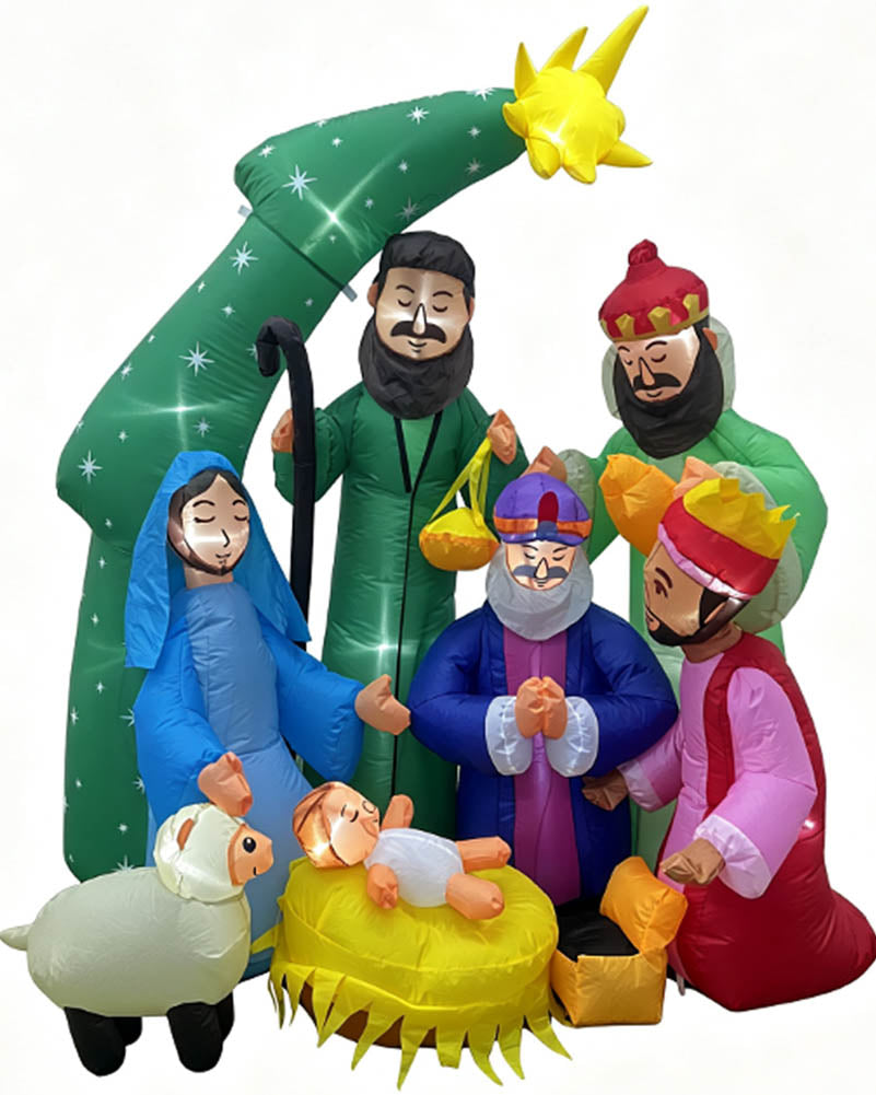 Nativity Family Christmas Lawn Inflatable 2.1m