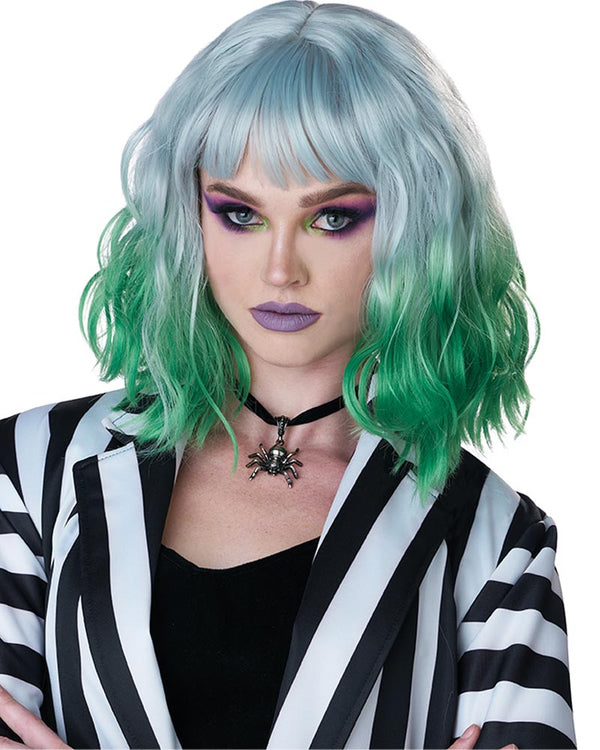 Netherworld Ghost Short Blue and Green Wig