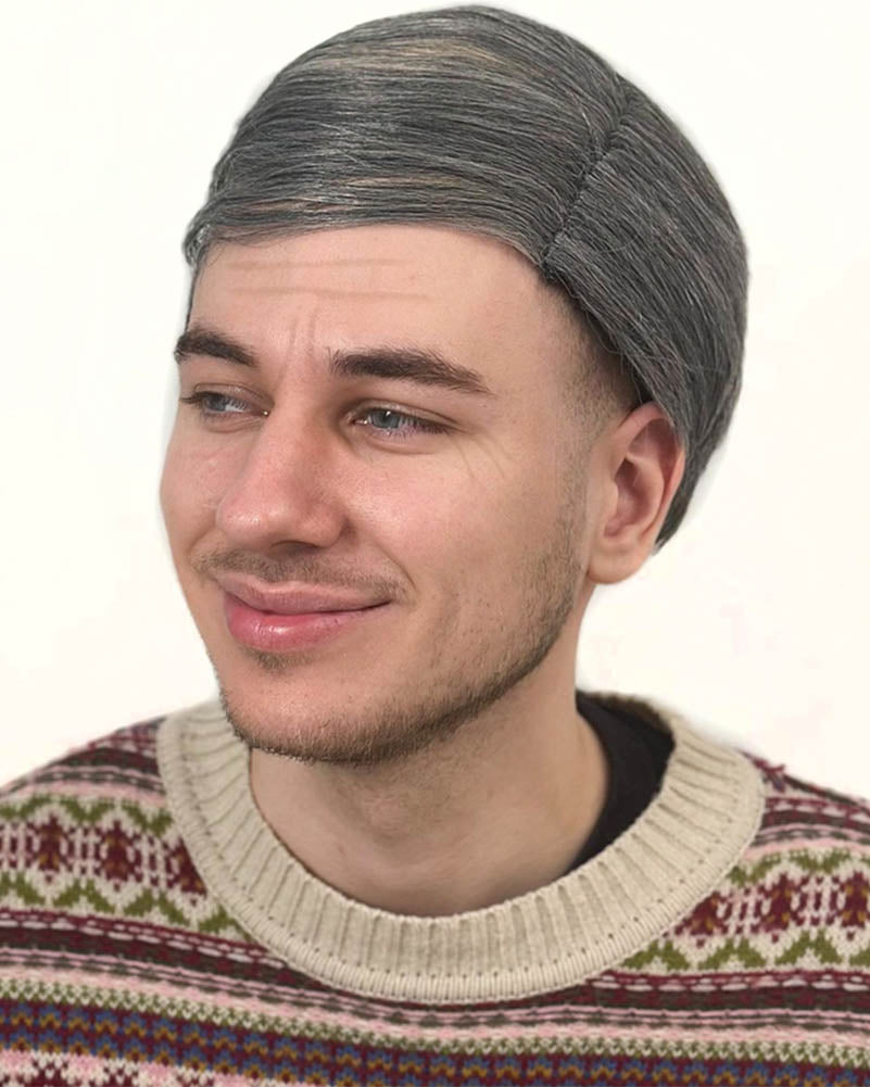 Old Man Deluxe Grey Combover Wig