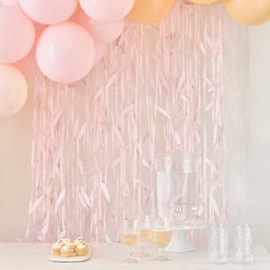 A Touch of Pampas Blush Pink Leaf Ribbon Backdrop