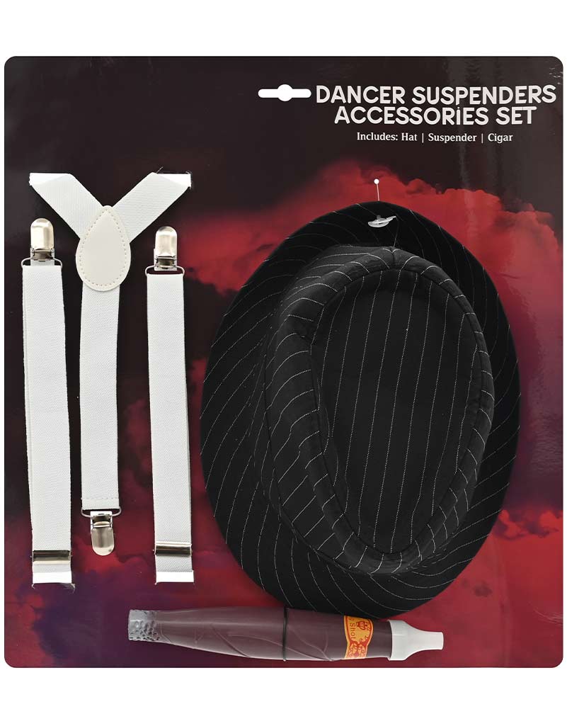Pimp Hat Suspenders and Cigar Accessory Set