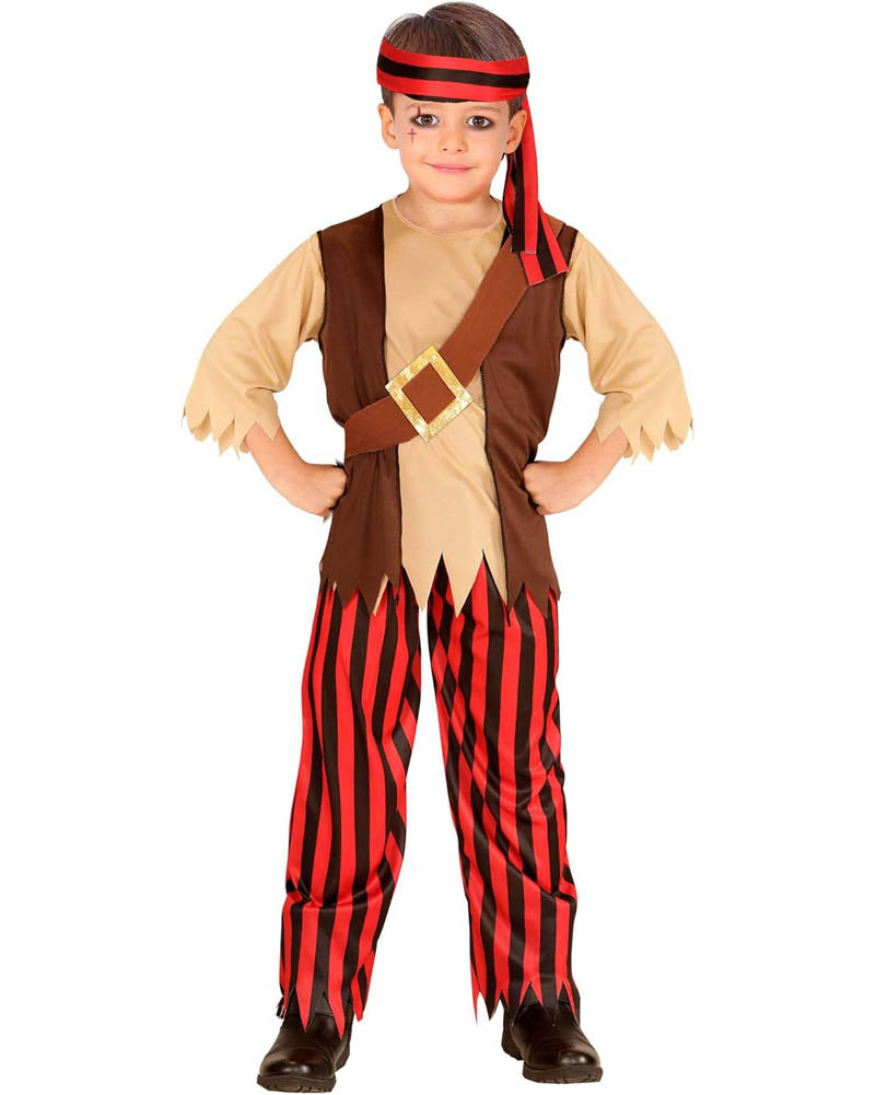 Striped Pirate Boys Costume