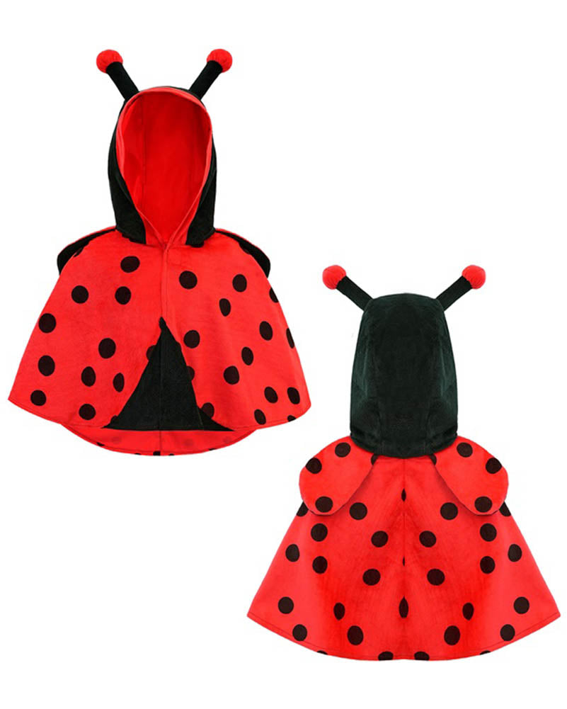 Plush Ladybug Hooded Poncho