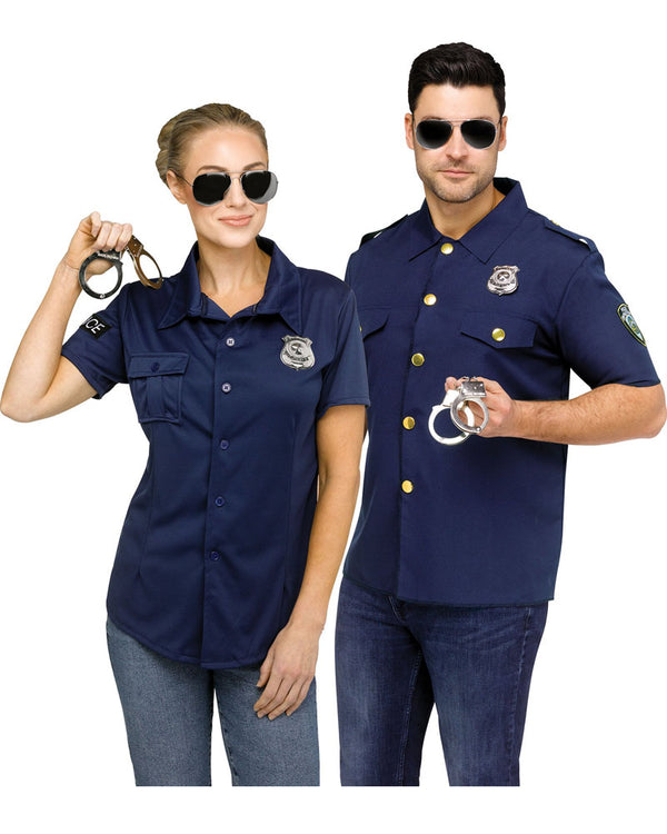 Police Badge Handcuffs and Aviator Fun Specs Set