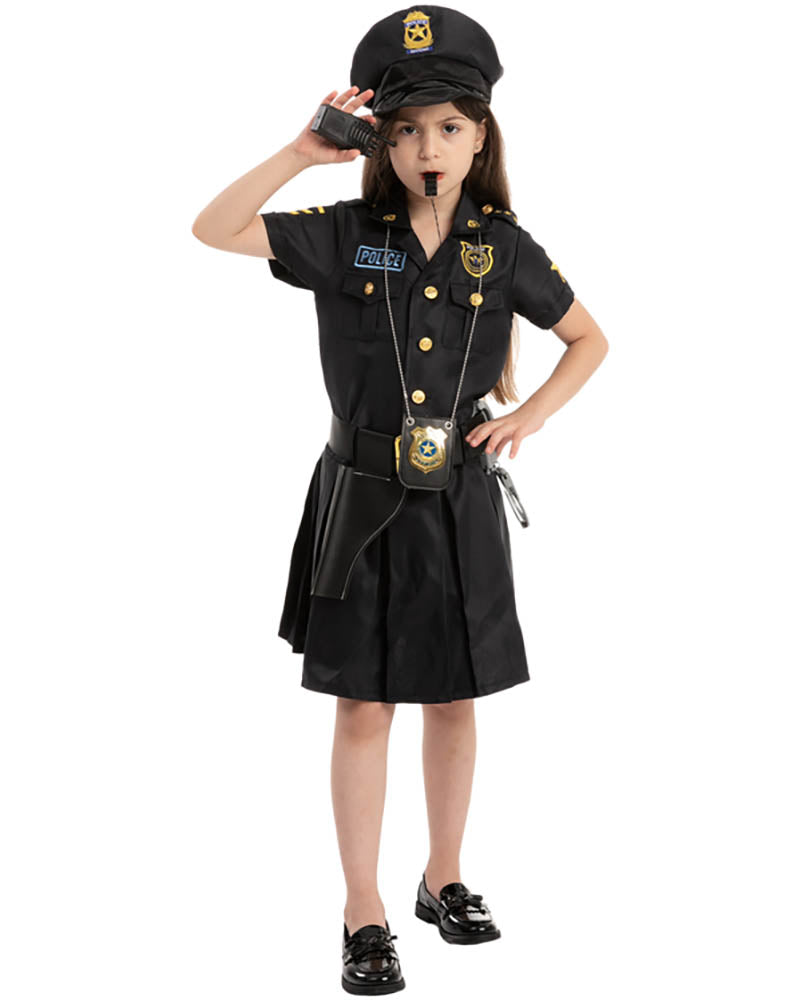 Police Officer Complete Gold Girls Costume