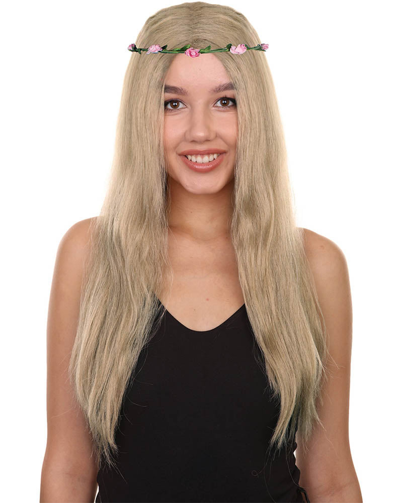 70s Queen of the Cats Hippie Long Blonde Wig