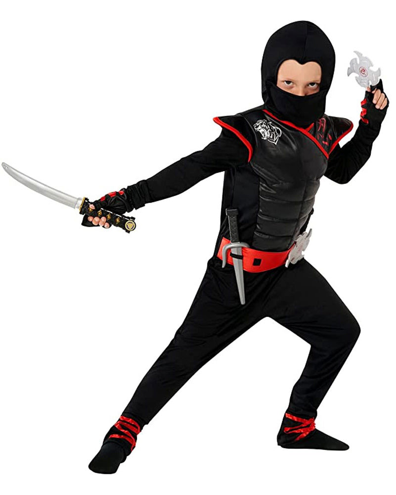 Red and Black Deadly Ninja Boys Costume