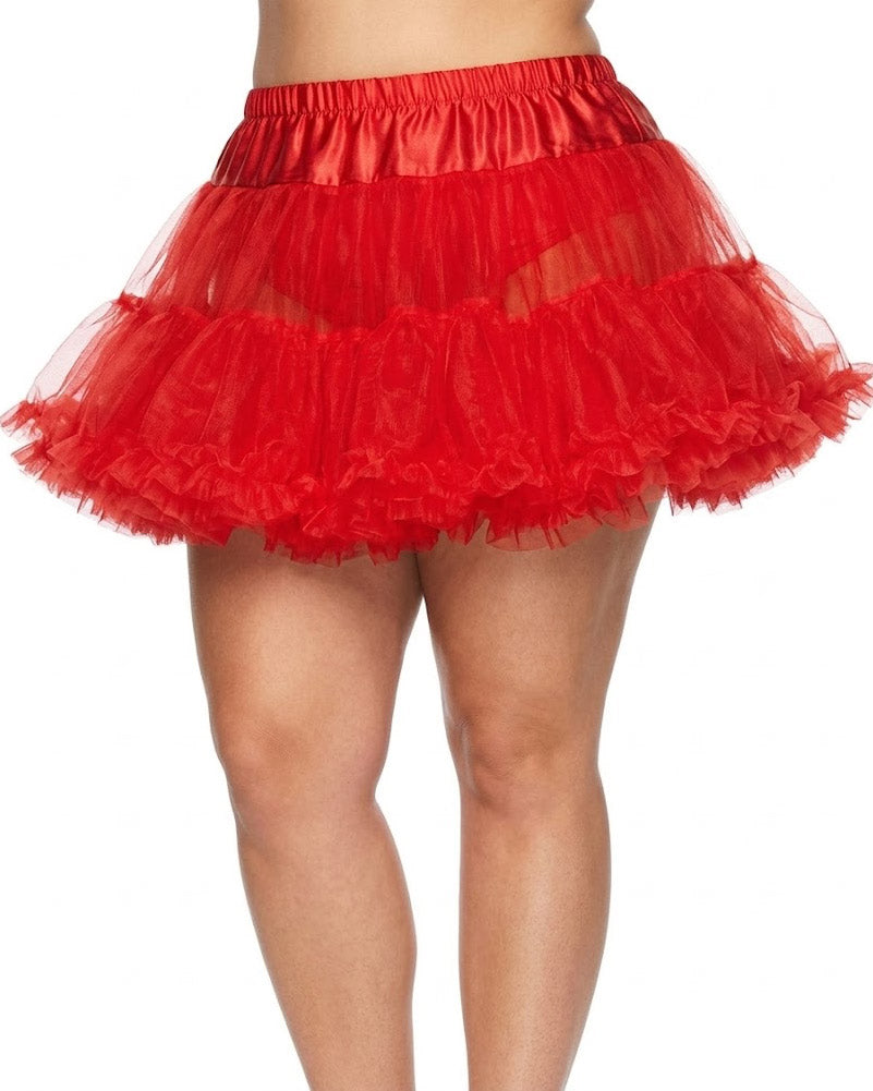 Red Layered Plus Size Petticoat