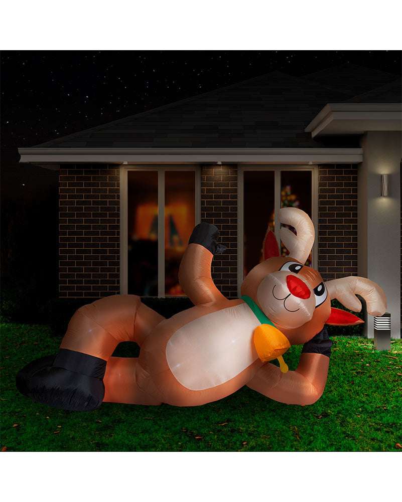 Relaxing Reindeer Christmas Lawn Inflatable 3m