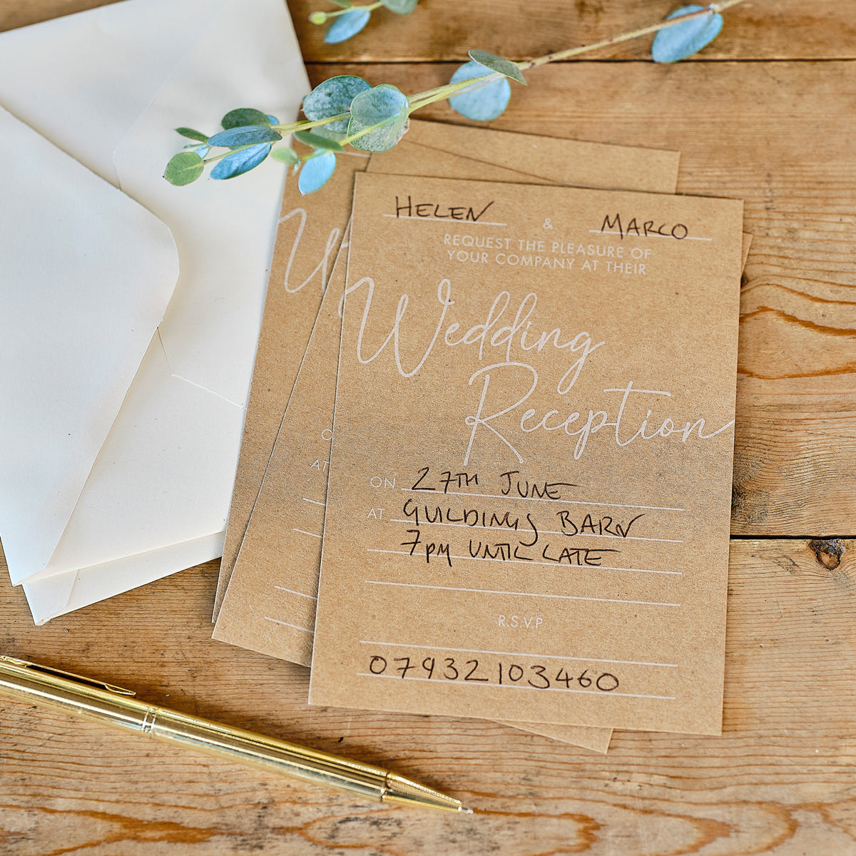 Rustic Romance Wedding Reception Invitations