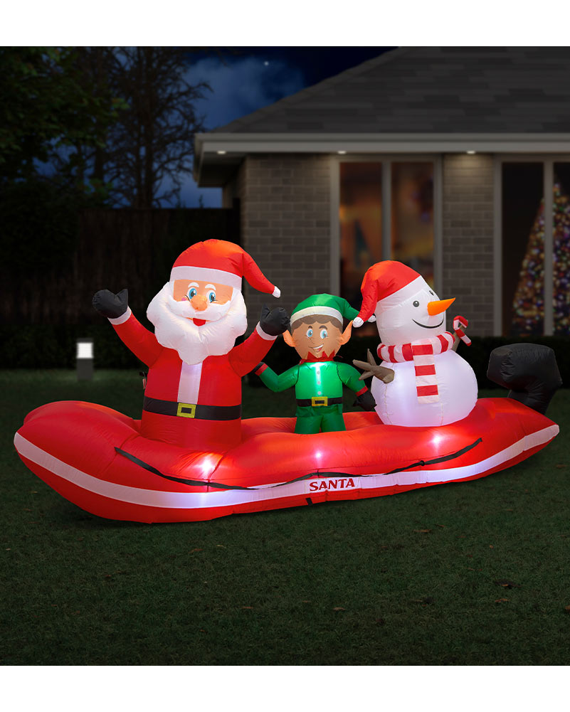 Santa With Friends Dinghy Christmas Inflatable 2.65m