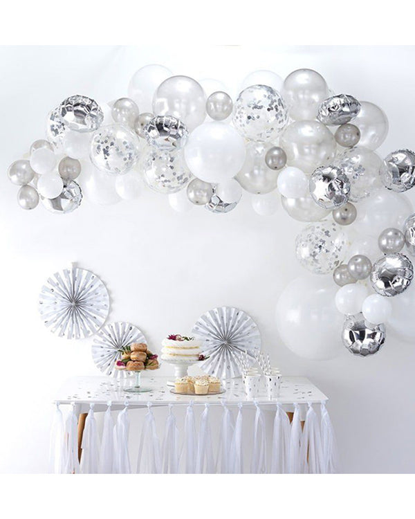 Silver Balloon Arch Pack of 70
