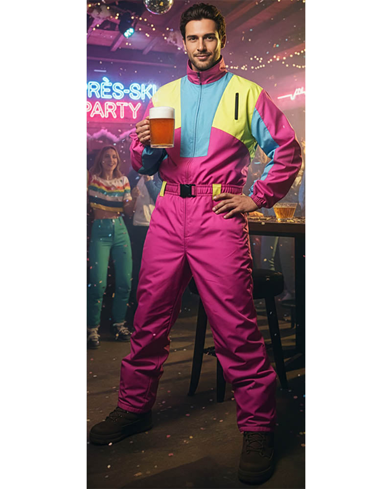 Ski Suit Snow Glow Dude UV Mens Costume