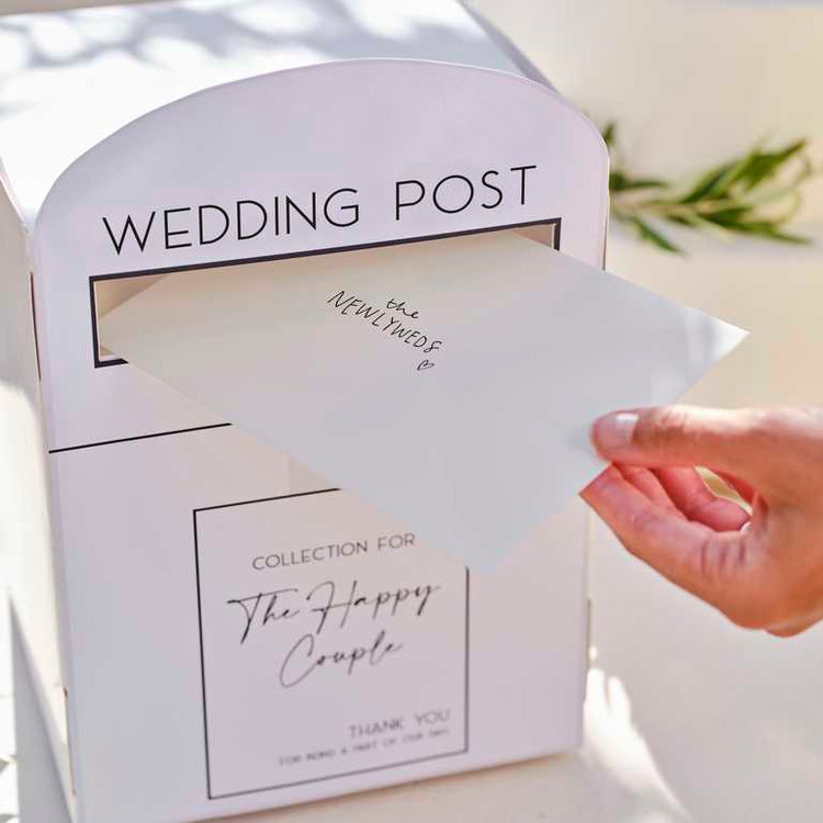 Sage Wedding White Wedding Post Box
