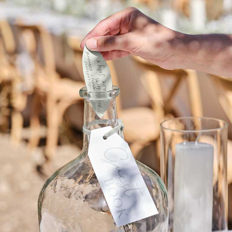 Sage Wedding Recycled Glass Vase Alternative Wedding Guest Book