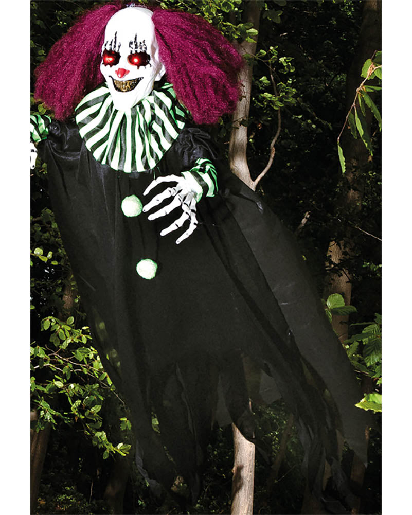 Terror Clown Animated Hanging Halloween Decoration 1.3m