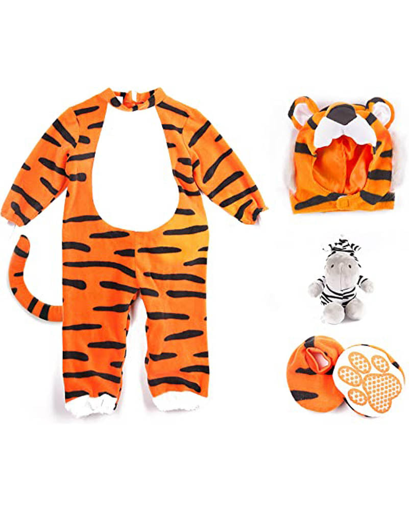 Tiger Toddler Costume with Plush Zebra