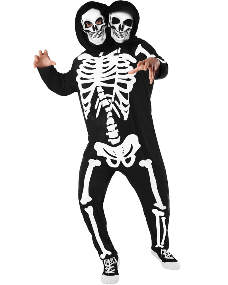 Two Headed Skeleton Mens Costume