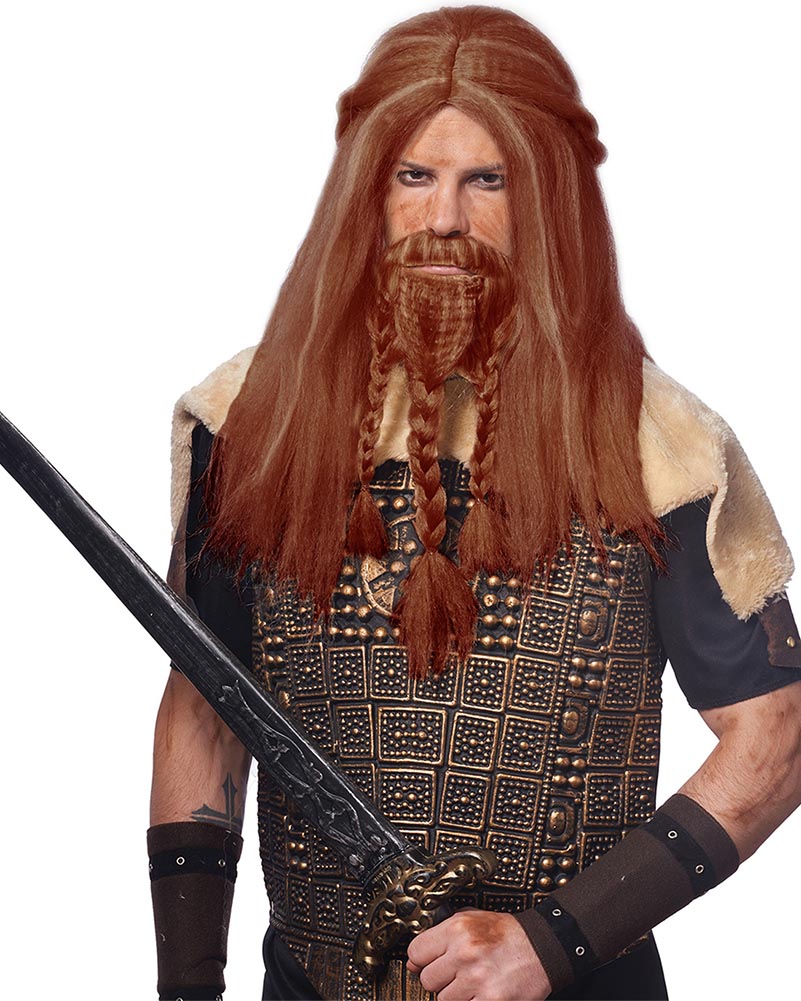 Viking Long Red Wig and Beard