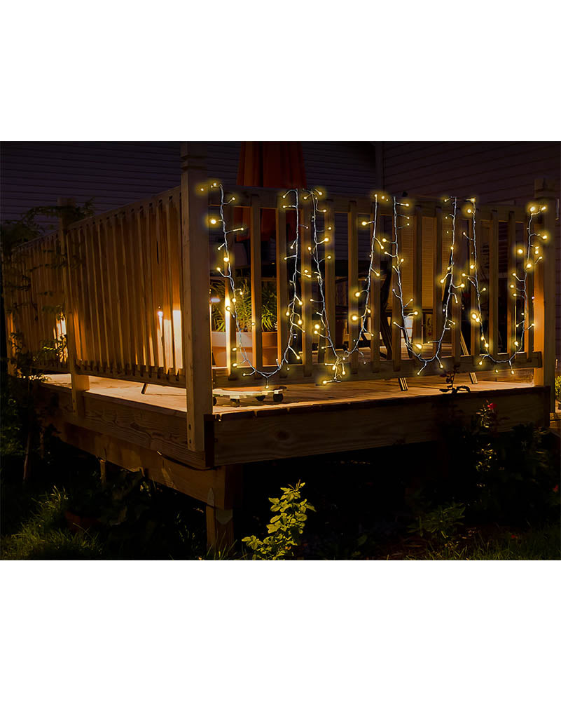 Warm White Cluster Lights 200 Piece Solar LED Lights