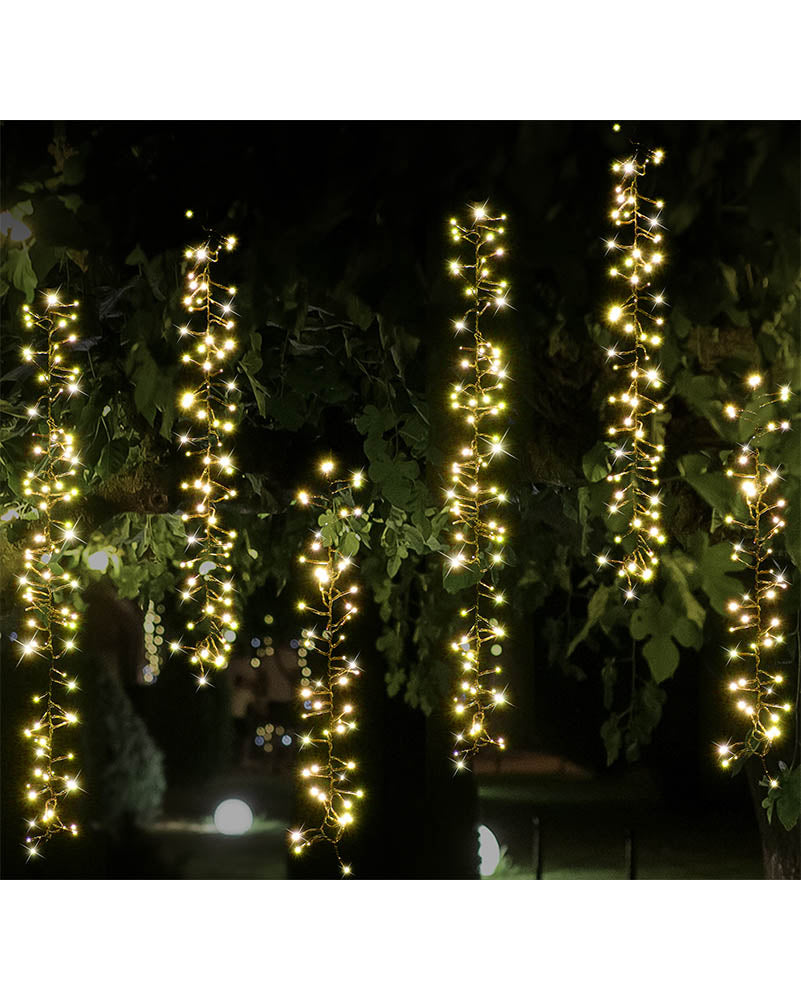 Warm White Tree Clusters Solar Lights 10m