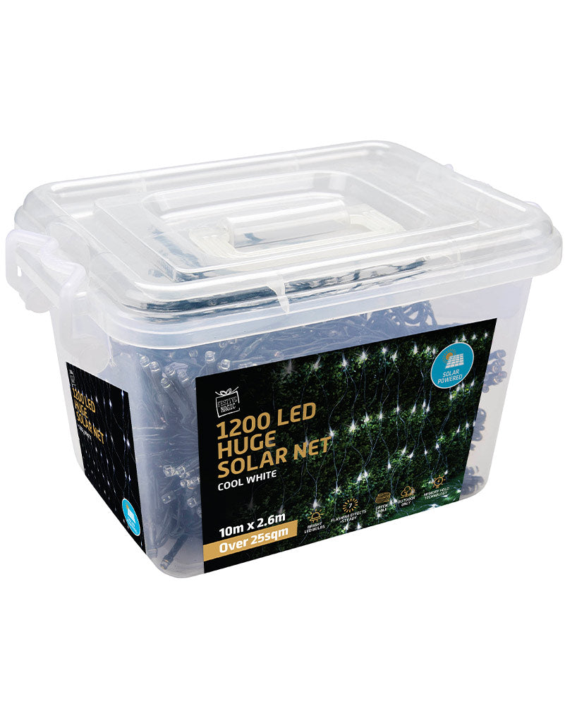 White Solar 1200 Piece Net Lights 10m x 2.6m