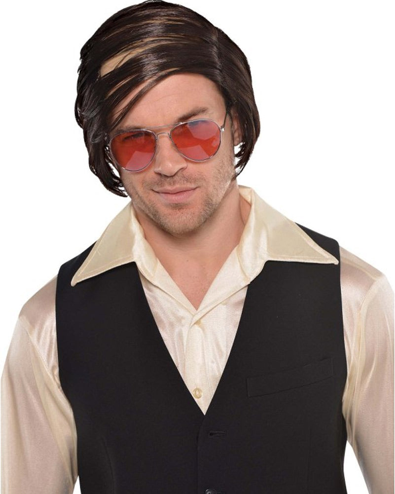 Comb Over Short Brown Wig